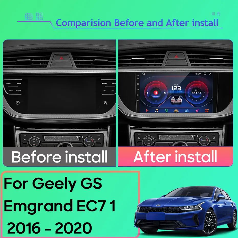 Car Android For Geely GS Emgrand EC7 1 2016 - 2020 Carplay Intelligent System Bluetooth Touch Screen Android Auto Rear Camera