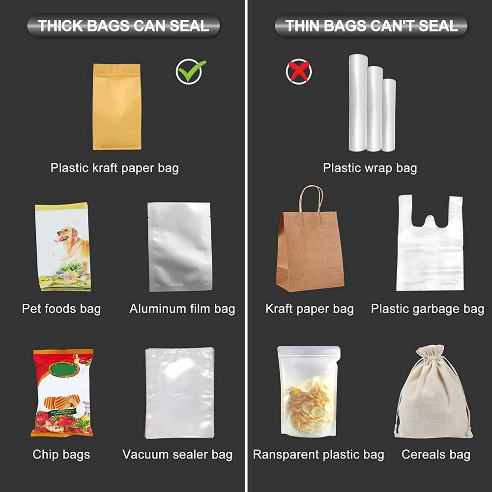 

(A64E) Mini Bag Sealer-2In1 Portable Rechargeable Handheld Vacuum Heat Sealers &Cutter for Plastic Bag Storage Food 1Pcs Black