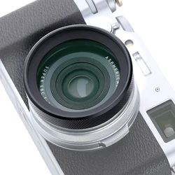 Haoge Metal Lens Hood with MC UV Protection Multicoated Ultraviolet Lens Filter for Fujifilm Fuji X100VI X100V Camera Black