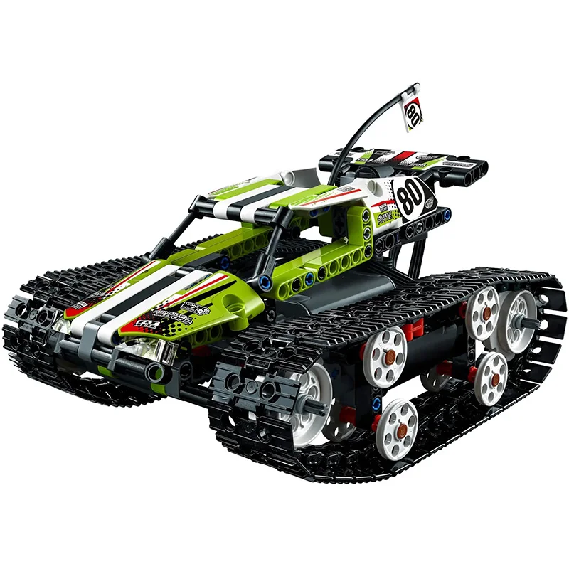 368 Piece Bricks RC Track Racing Car Technical Model Building Blocks Boy Birthday Kids Gifts Remote Control Toys For Children