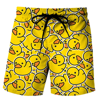 Funny Duck Graphic Beach Shorts for Men 3D Print Animal Board Shorts Sports Gym Swim Trunks Swimsuit homme Cool Ice Shorts Pants