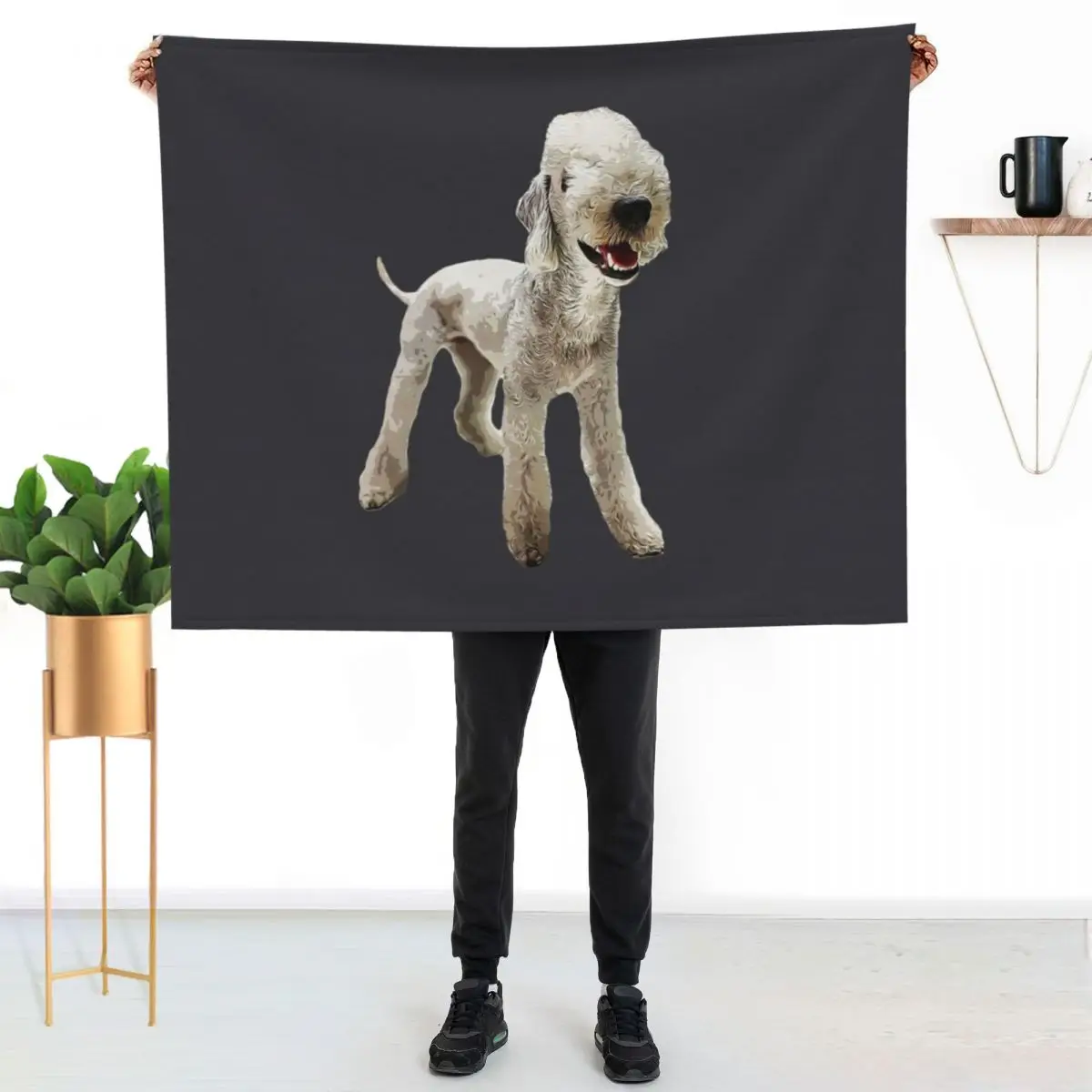 

Bedlington Terrier Throw Blanket Men's Soft Warm Throw Blanket for Couch