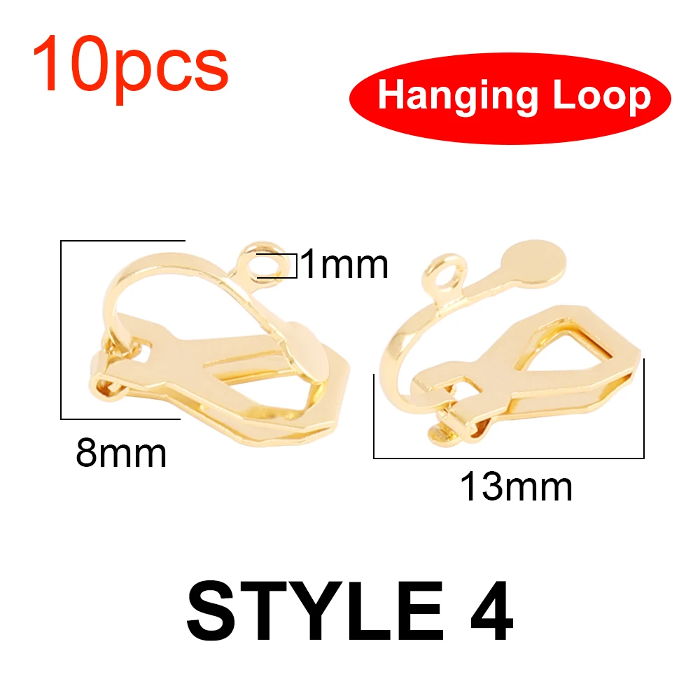 10Pcs Stainless Steel U Shape Screw Ear Clip Settings for DIY