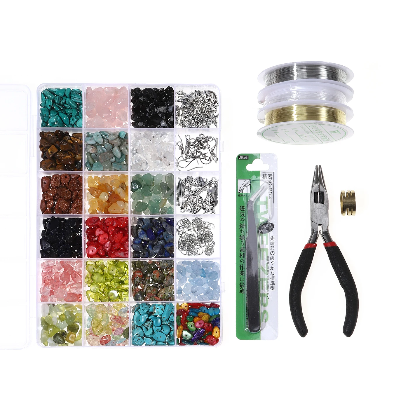 24-Piece Natural Stone Bead Set｜DIY Jewelry Craft Kit
