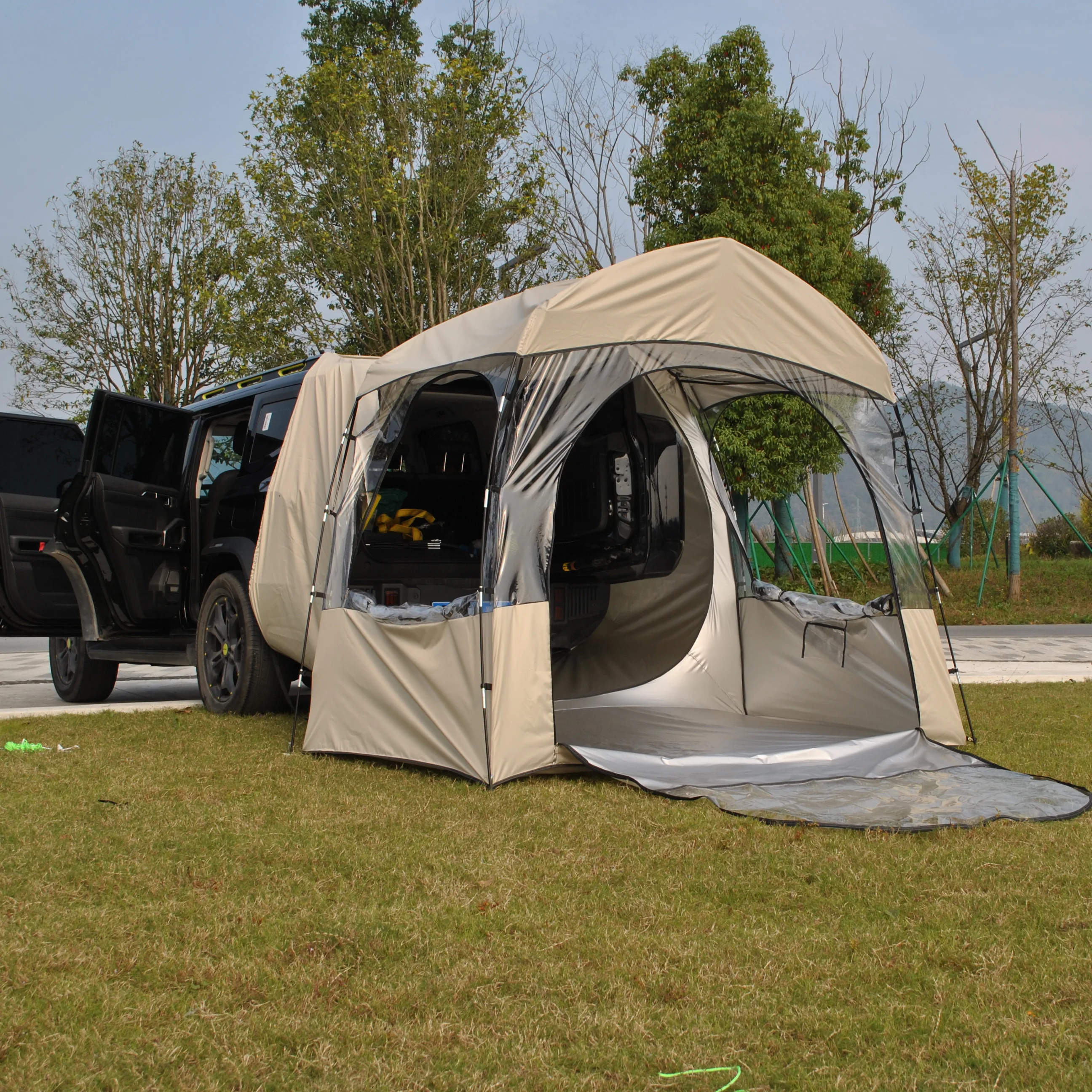 3 Person All Weather Camping PVC Tent/SUV Tent, Outdoor Transparent Tent PVC House Portable for Van,transparent Car Tent