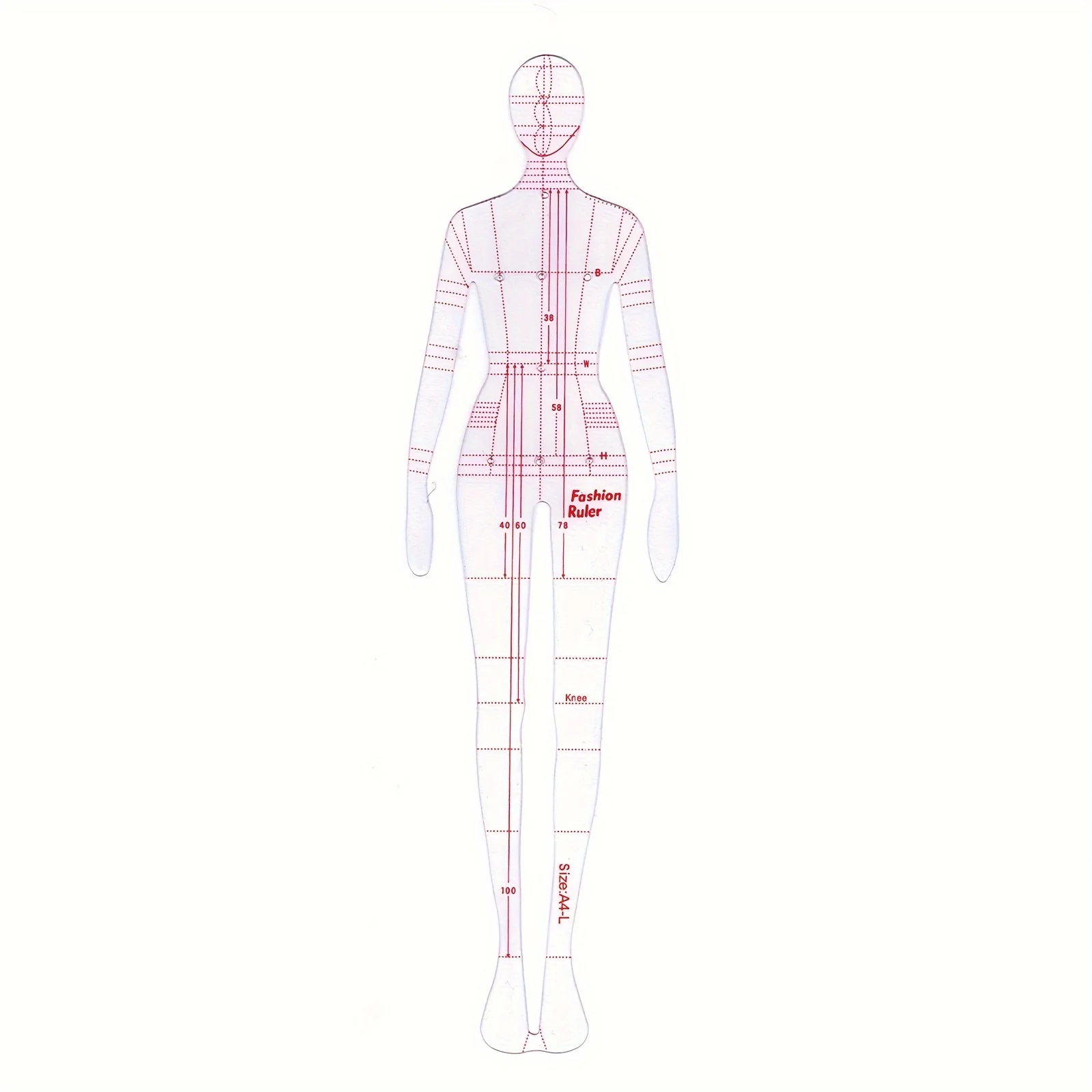 Transparent Body Model Skirt Design Template - Hand drawn Fashion Model Pattern, Suitable for Sewing and Weaving