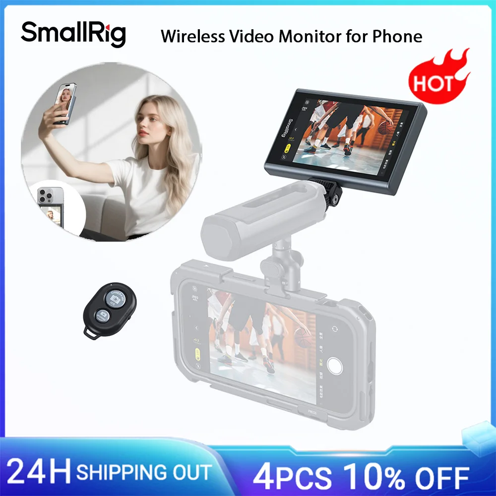 

Экран монитора телефона SmallRig с беспроводным управлением, видеомонитор с поддержкой экрана в реальном времени холодного башмака для iPhone 17 для MagSafe