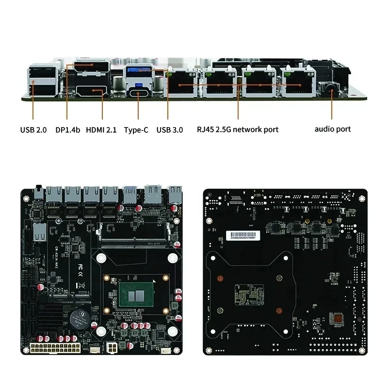 Imagem -03 - Placa-mãe Intel I3-n305 N100 Nas 6-bay 4x I226-v 2.5g Nvme Sata 3.0 Ddr5 Pciex1 Mini Itx Router Mainboard 12ª Geração