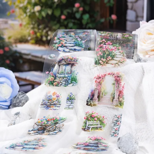 Imagen 2 del producto 1 Uds./1 lote de cintas adhesivas decorativas, vignette de piedra, diario basura, papel DIY, pegatinas japonesas para álbum de recortes