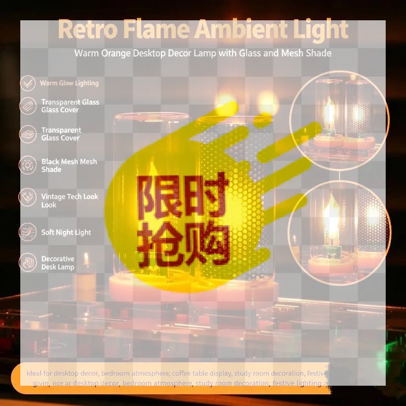 Blow Control Flashing Candle Light LED USB Flame Filament Frosted Clear Glass Night Light for Car Home Room Laptop PC Decoratio