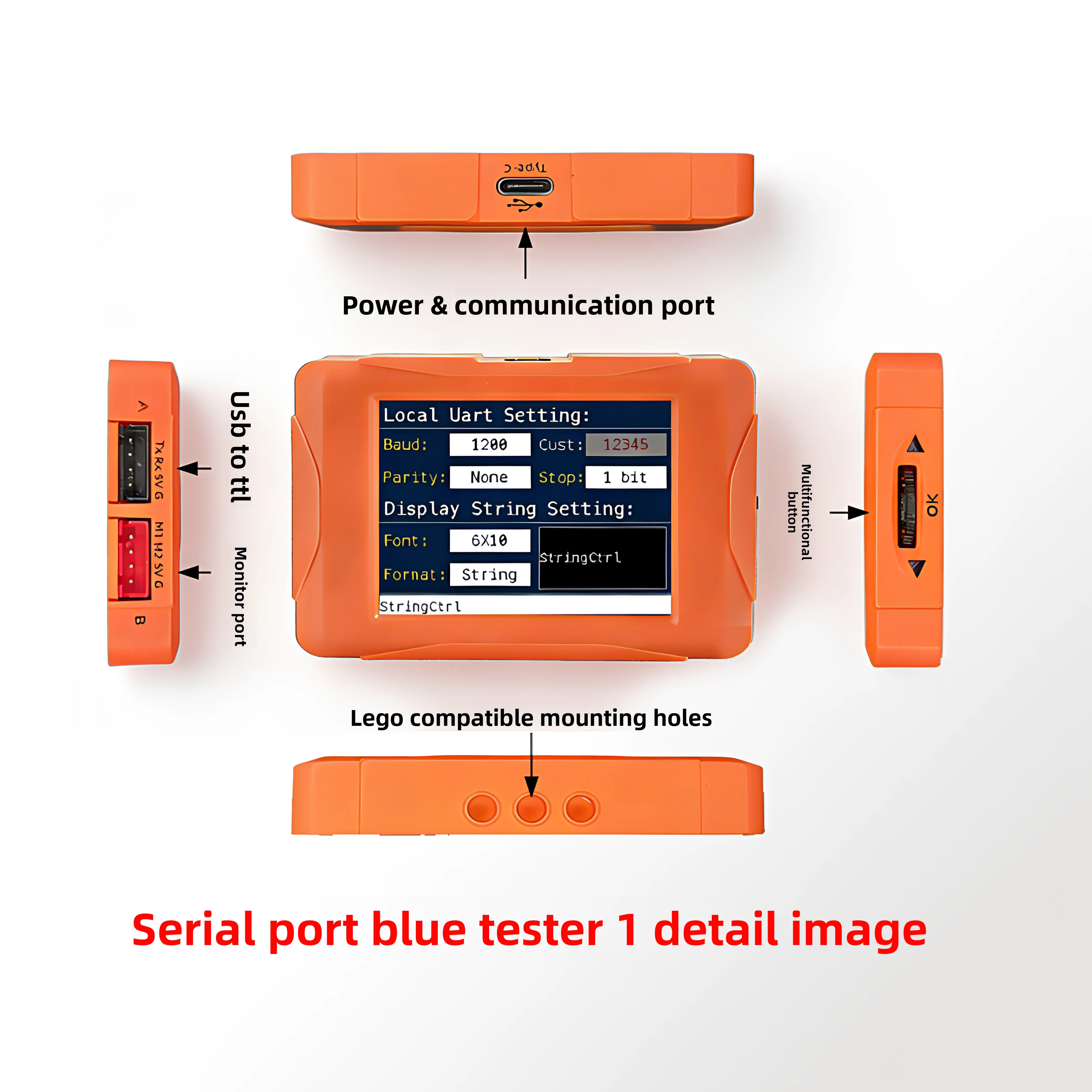 Visual USB to TTL serial port tool, dual-port synchronous detection HEX/ASCII dual parsing