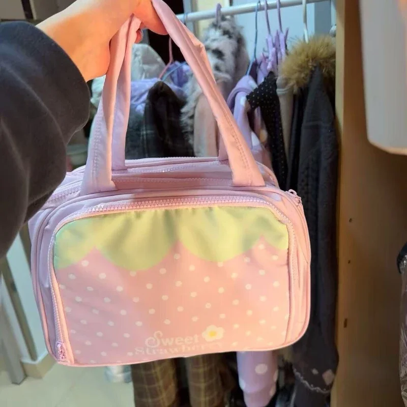Bunte, multifunktionale Make-up-Tasche mit großem Fassungsvermögen, mehrere Fächer zur Aufbewahrung, Sommer, neue süße, niedliche Damen-Umhängetasche – Detail 2