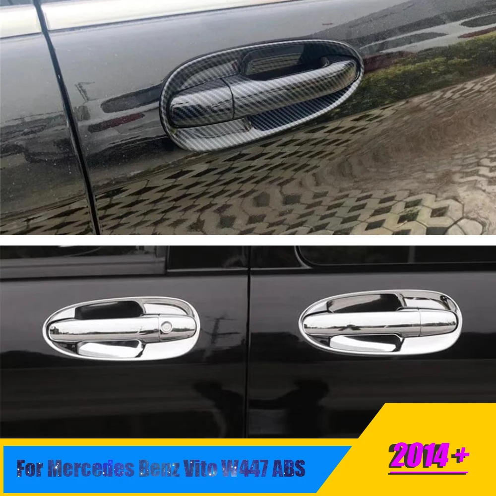 

ABS carbon chrome For Mercedes Benz Vito W447 2014 - 2021 Car door protector Handle /Bowl Decoration Cover Trim accessories