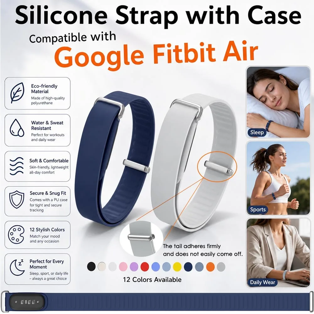 Silicone strap for Google Fitbit Air band Fitness tracker replacement wristband Bracelet Loop For Google Fitbit Air Accessories