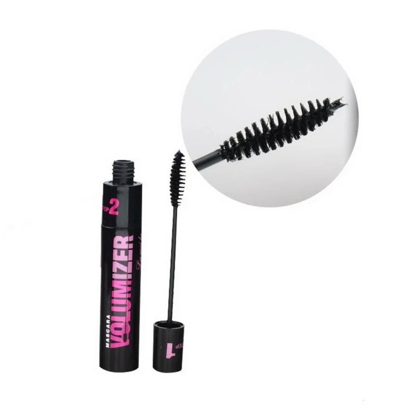 Make-Up 2in1 Dubbel Doel Mascara Waterdichte En Zweetbestendige Krullende Borstels Make-Up Oogvezel Mascara Wimperwimpers Zwart