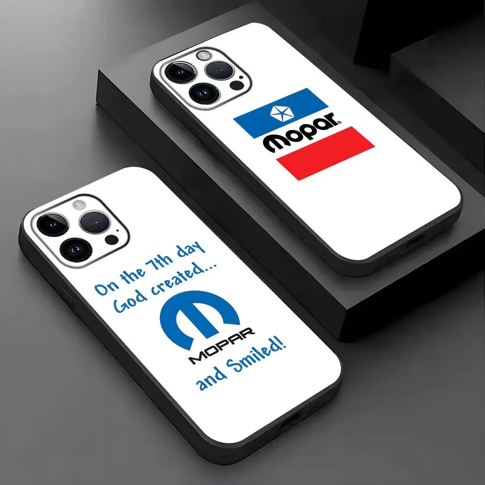 Горячая новинка: Модный чехол для телефона с логотипом Mopar для iPhone 17, 16, 16e, 15, 14, 13, 12, 11 Plus, Mini, Pro, Max – Мягкий черный противоударный чехол