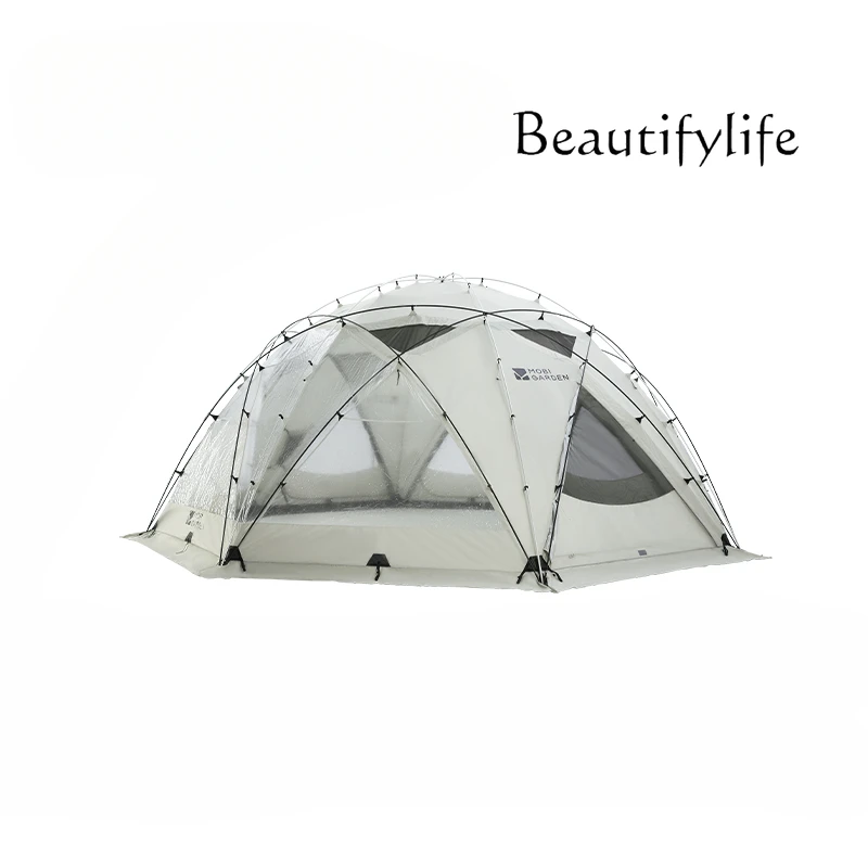 Outdoor Campground Large Space Windproof Rain-Proof Ventilation Breathable Sun Protection Tent Castle