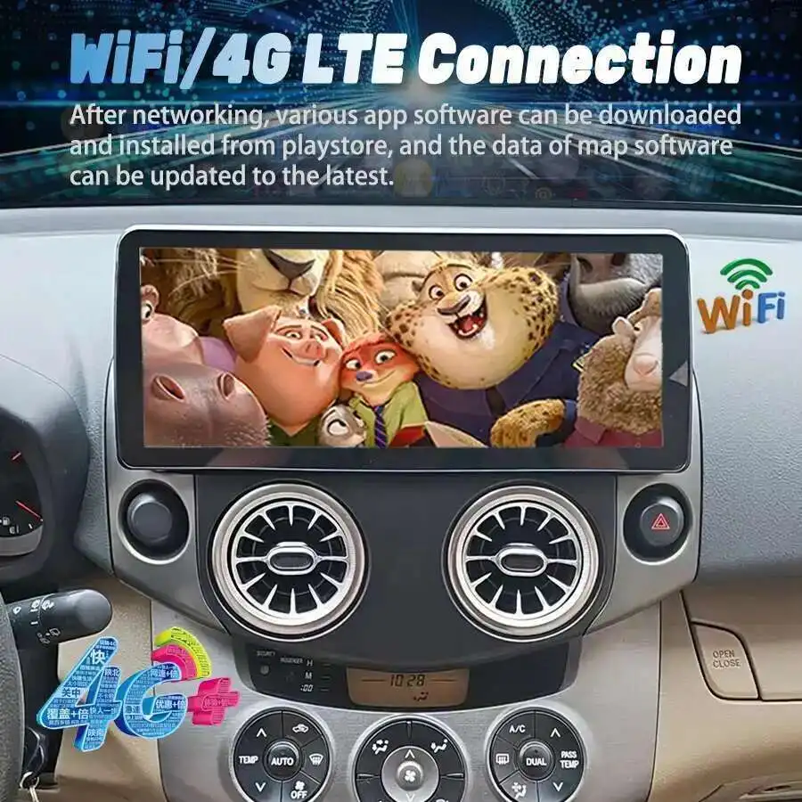 2 Din13.3inch Car Radio  For Toyota RAV4 RAV 4 2005-2013 Android 14 Multimedia Video Player Auto Audio Stereo GPS Carplay NO DVD