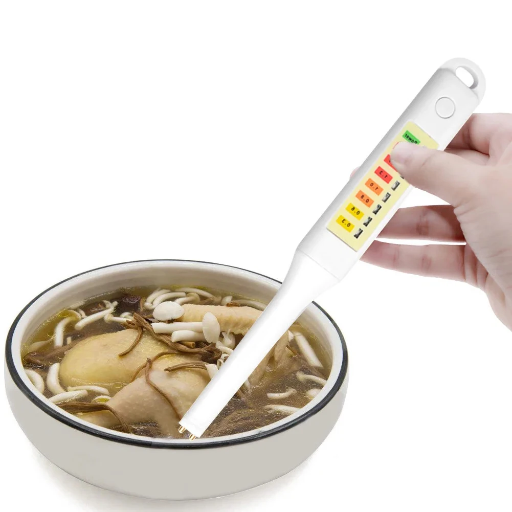 Salt Meter with LED Visual Indicator and Automatic Temperature Compensation for Precise Salt Measurement in Food Preparation