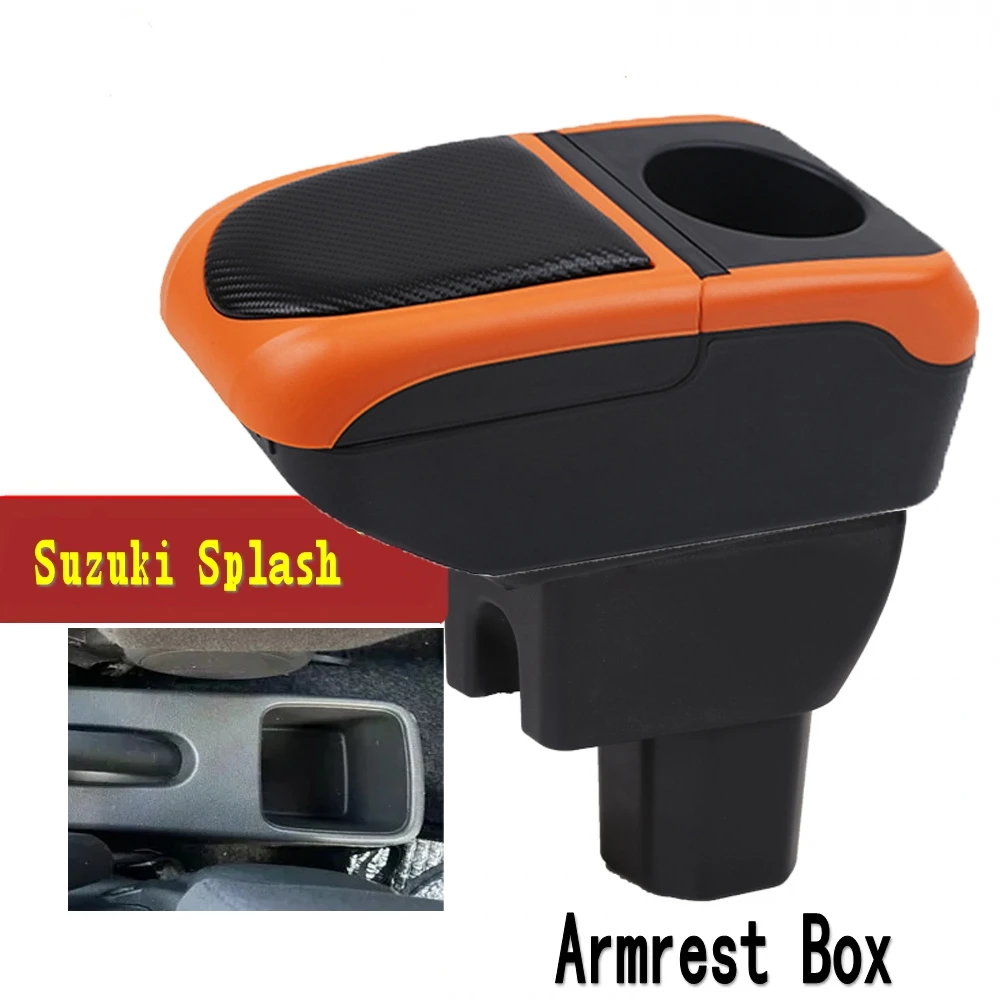 For Suzuki Splash Armrest Box Arm Elbow Rest Center Console Storage Case with Cup Holder USB Port