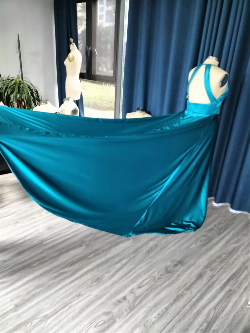 Customized Corset Long Flying Dress For Photoshoot Long Train Dress Prom Dresses Flowy Dress Satin Dress Santorini Flying Dress image 5