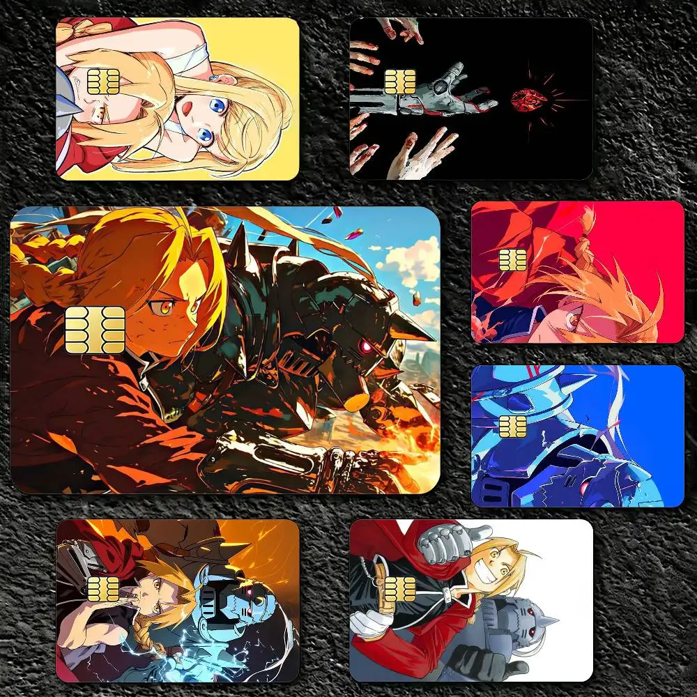 

F-Fullmetal Anime A-Alchemist Decorative Waterproof Film Skin Cover Credit Card Stickers Debit Front Bank Bus Pass