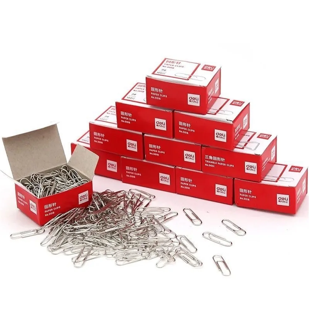 100/1000Pcs Paper Clips, Portable File Data Storage Paper Clips, File Bookmark Paper Clip Storage Stationery U-Shaped Fixed