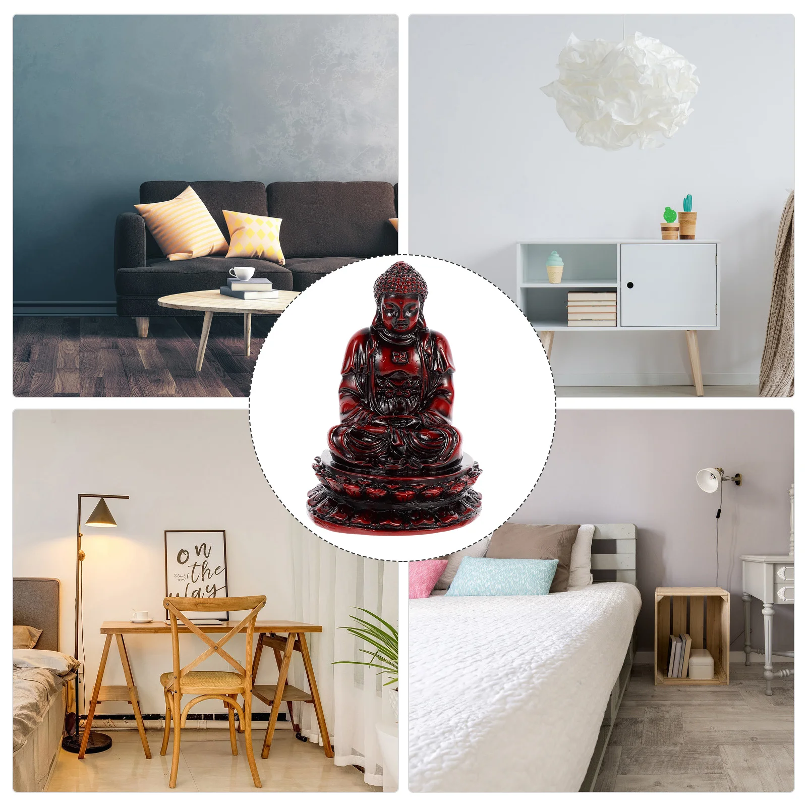 

1Pcs Resin Buddha Statue Creative Retro Sculpture Fine Detail Decoration for Living Room Bedroom Study Garden Gift Idea