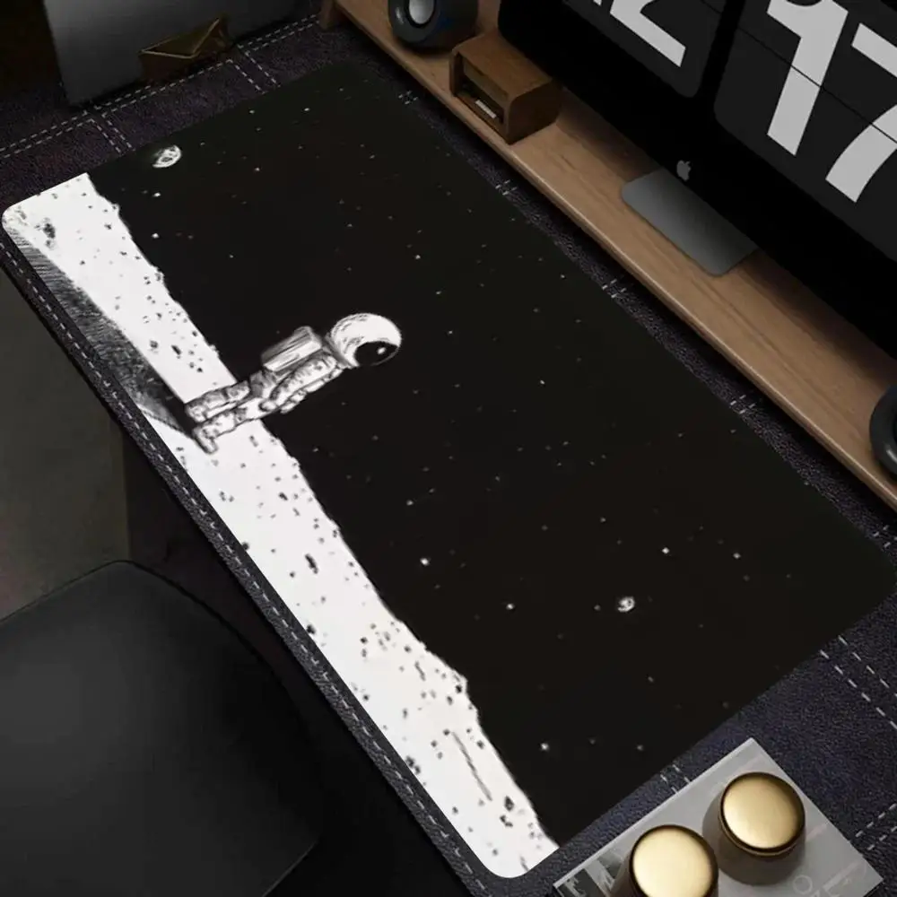 Minimal Line Starry Galaxy Sci-fi Non-slip Rubber Stitched Edge mouse pad for Gaming Office Laptop Workstation