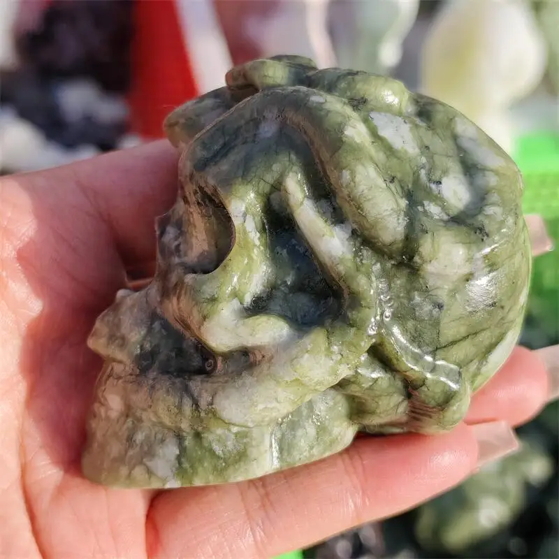 

Натуральный Ophiolite Quarftz, змея и череп, резьба по кристаллу, любовь, исцеление, драгоценные камни фэншуй, украшение для дома, праздничный подарок, 1 шт.