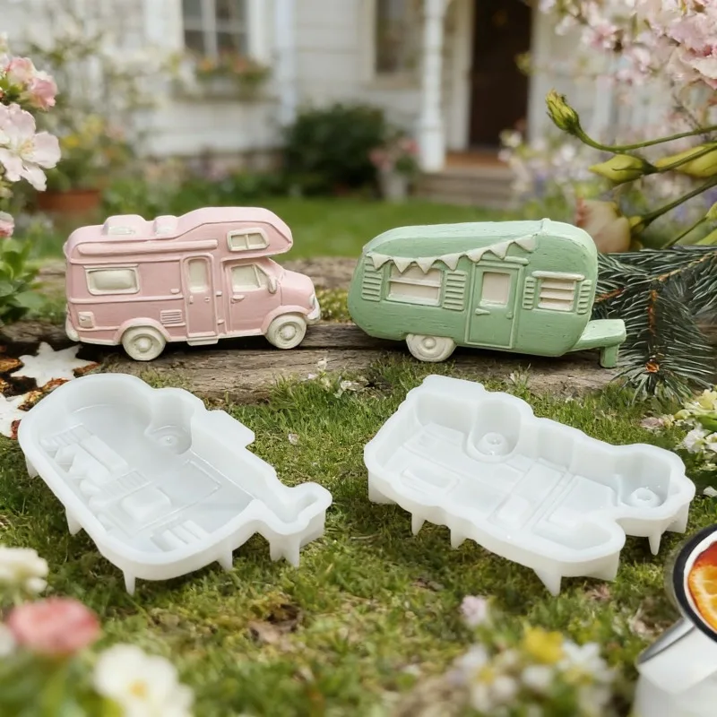 Campervan Decoration Decoration Cement Plaster Mold DIY Silicone Mold  Cake Decoration Accessories  Molds Silicone