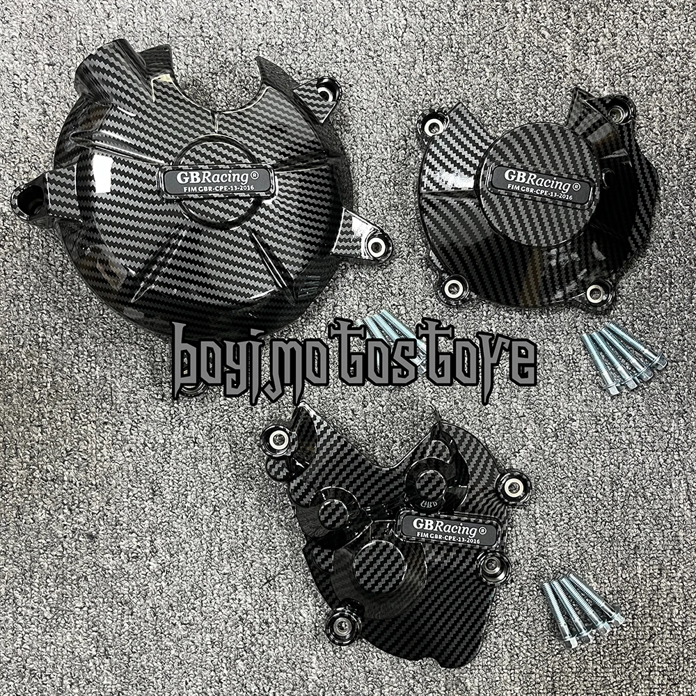 ZX-6R 2007 Engine Protection For KAWASAK Ninja ZX-6R  2007-2012 Engine Cover Motorcycle Protection Covers Carbon Fiber Texture