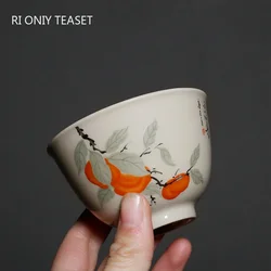 Retro Ceramic Teacup Boutique Hand Painted Flower Pattern Travel Tea Bowl Chinese Porcelain Tea Set Accessories Master Cup 80ml