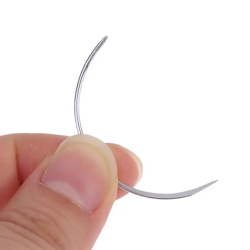 6/10 Stück chirurgisches Nahtwerkzeug, langlebiges Metall, 1/2-Ecknadel, Doppel-Augenlid, wissenschaftliches DIY-Zubehör – Detail 11
