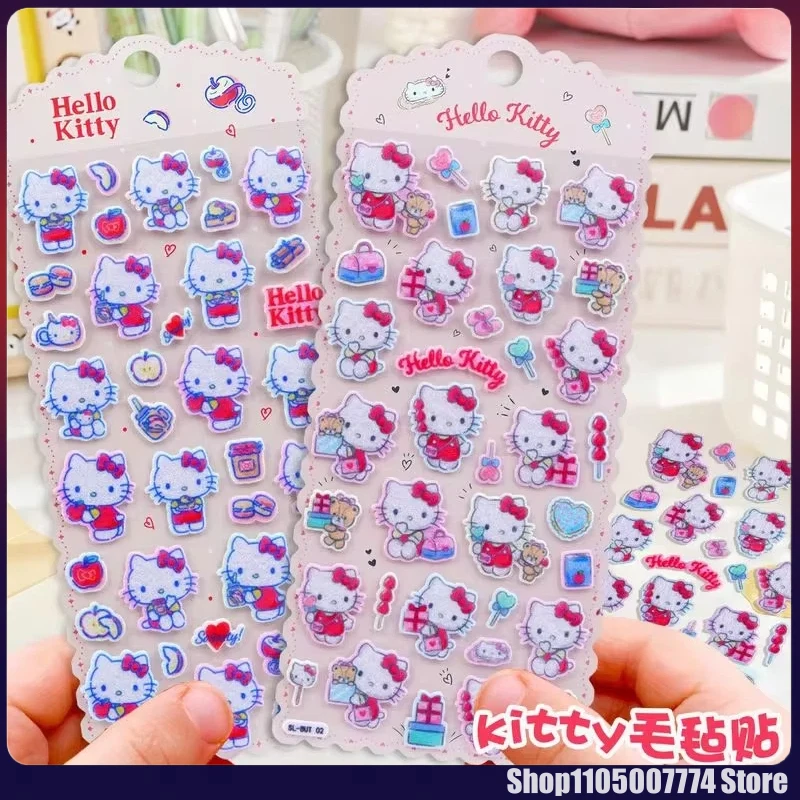 

2 шт. милые 3D-наклейки из фетра с персонажами КТ Кот и Куроми, декоративные наклейки для мобильных телефонов, канцелярские товары для студентов