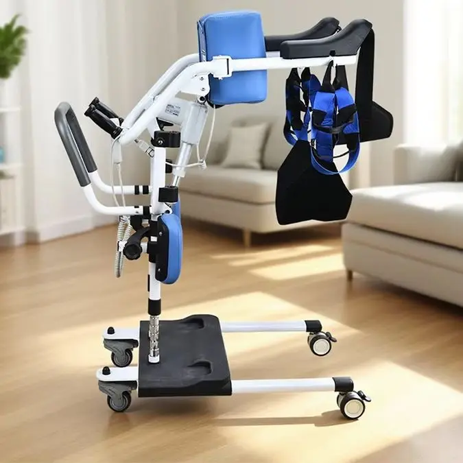 Heavy  125kg Capacity Adjustable Height Patient Transfer Chair For Elderly Disabled Rehabilitation Home Hospital Use