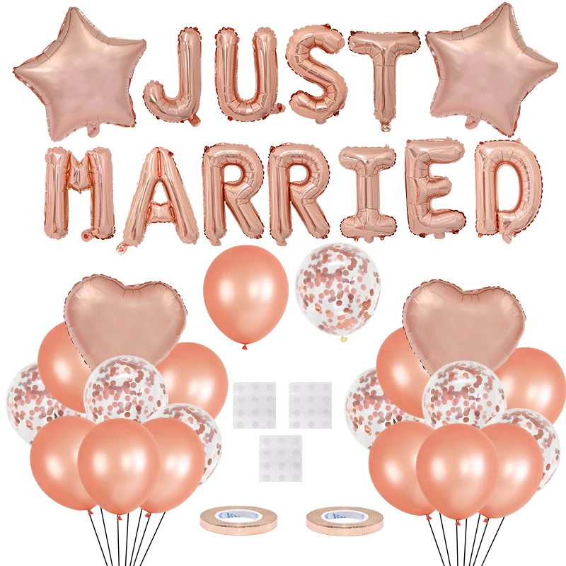 

1Set Wedding Party Decorations Just Married Balloons for Bridal Shower Party Balloons Engagement Party Decoration Foil Balloon