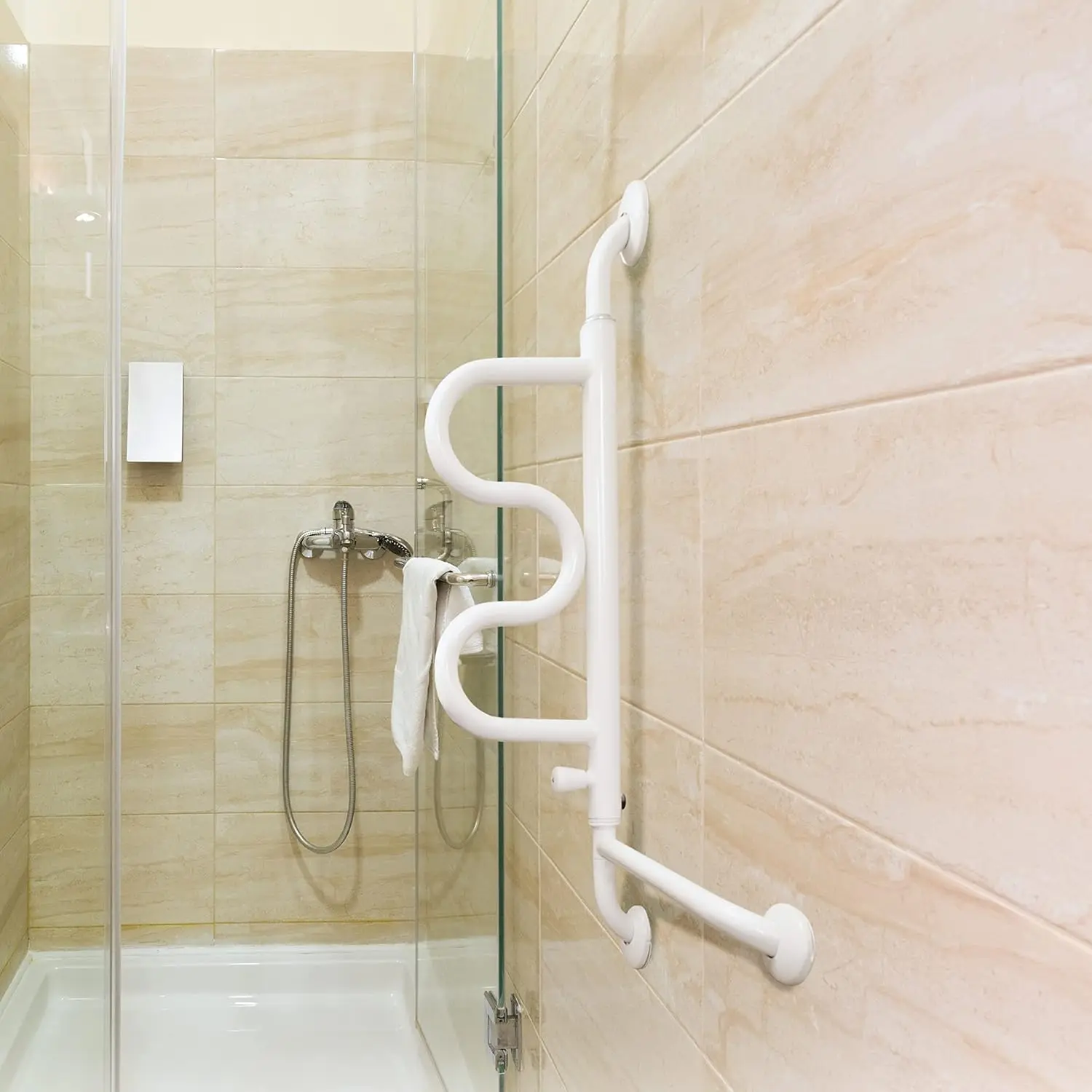 Grab Bar with Handrail, Bathroom Security Assist Railing for Toilet, Shower, and Bathtub Aid, Rotating Safety Handle