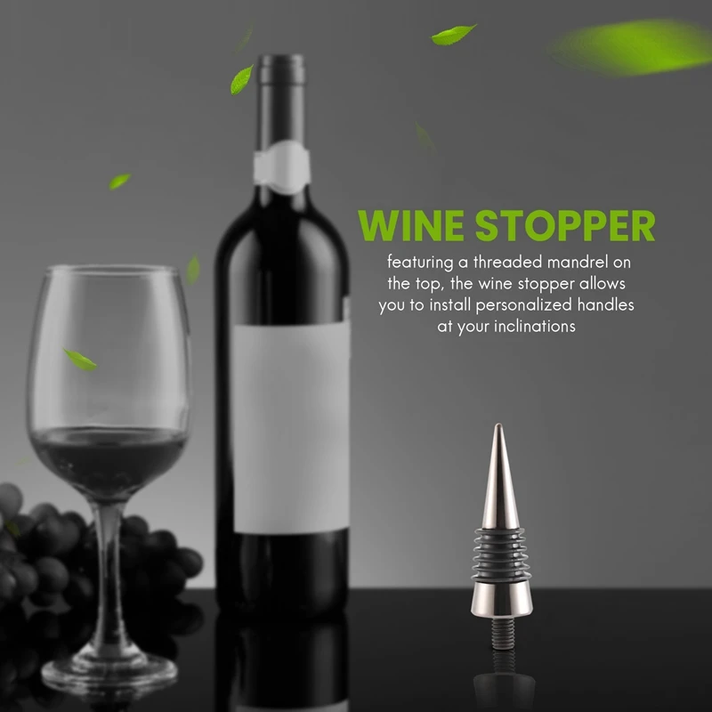 2X Bottle Stopper Classic Bottle Stopper With Threaded Post Wine Stopper Insert Hardware For Wine Turning DIY Project