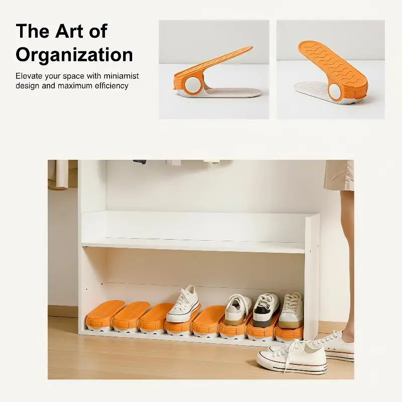 Adjustable Height Durable Shoe Stacker Double Layer Space-Saving Shoe Rack for Bedroom Dorm Entryway
