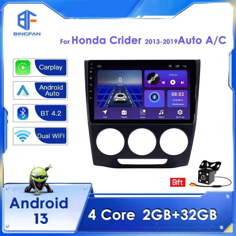 

BINGFAN Auto Audio Navigation Ram 2G Android Multimedia Player 10 Inch Car Radio for Honda Crider 2013-2019 Auto A/C