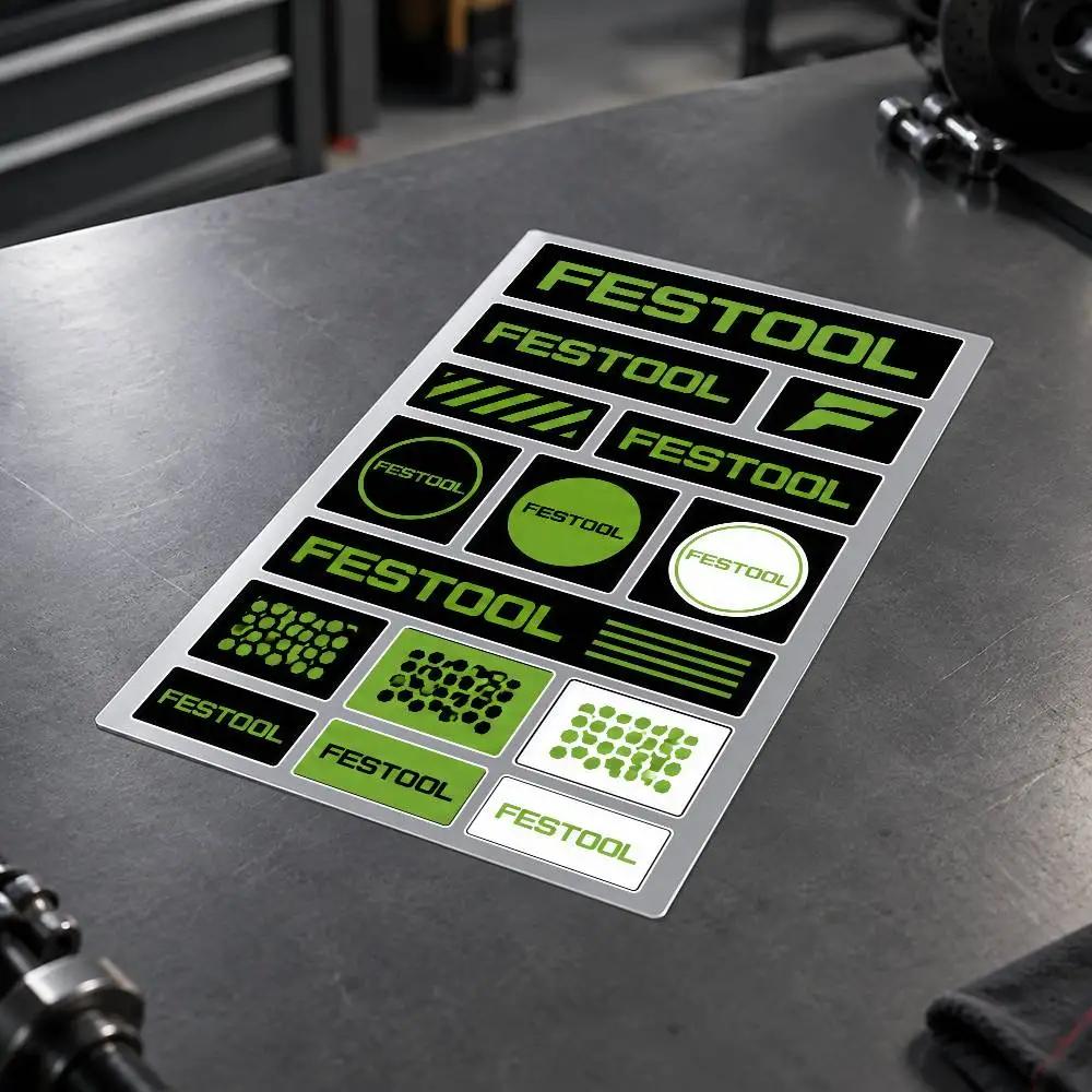 F-FESTOOL Motorcycle Sticker Set Reflective Decals For Helmet Fuel Tank Fairing Body Custom Bike Graphics Kit