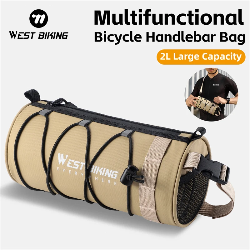 

WEST BIKING Multifunctional Bicycle Handlebar Bag 2L Portable Bike Front Frame Bag Waterproof Cycling Bag Bike Accessories