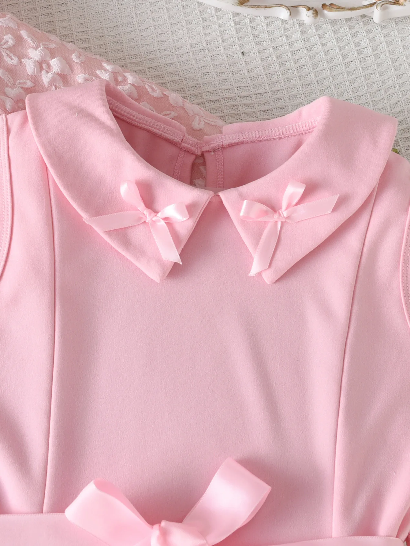 طقم مكون من قطعتين للفتيات الصغيرات وجيب صناعي ورقبة دائرية وسترة كورية بأكمام طويلة مع حزام ملابس للمراهقات