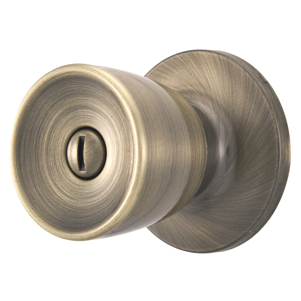 

4 Pack Antique Brass Interior Locking Privacy Doorknob Classic Bell Style Reversible Bedroom Bathroom Easy Install