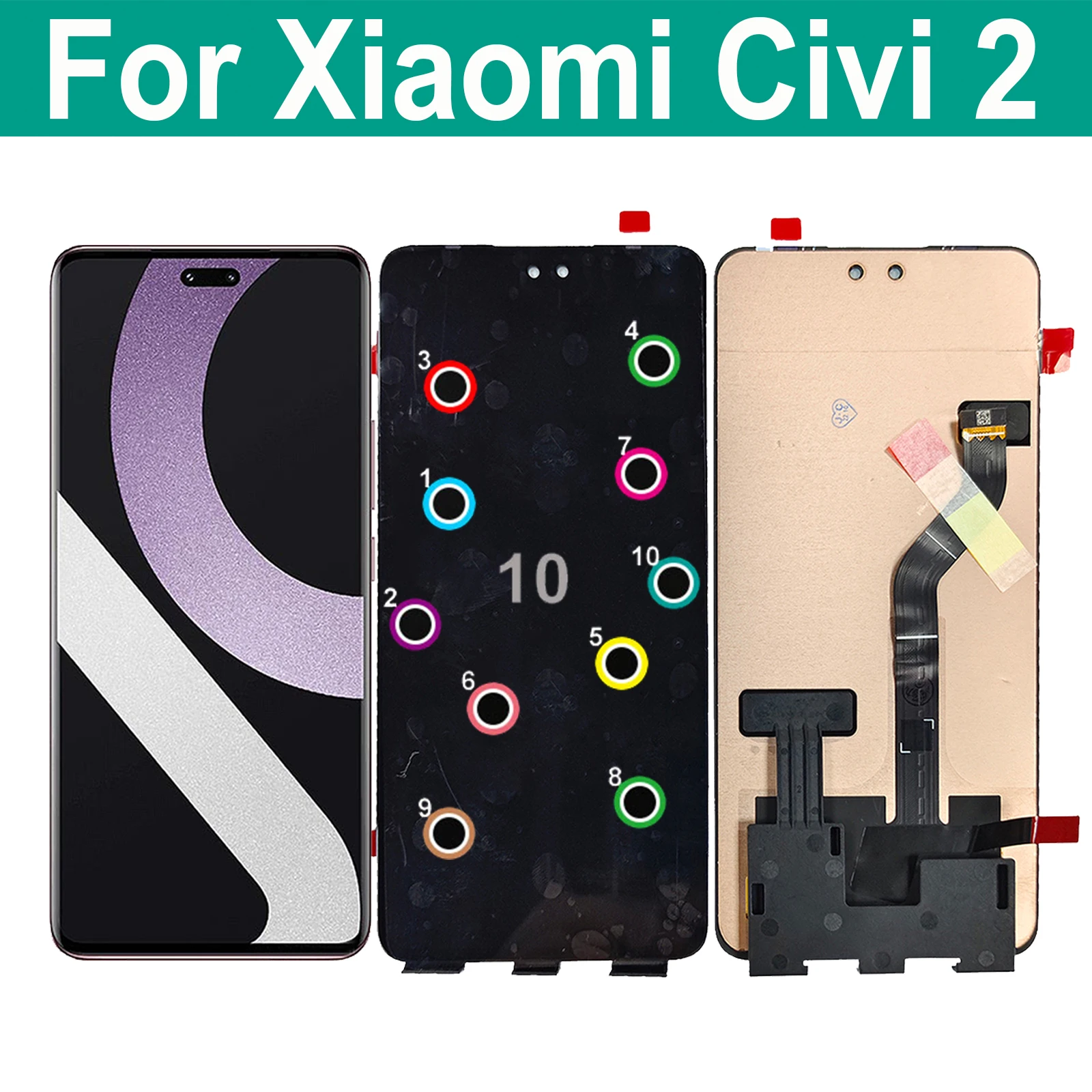 

AMOLED For Xiaomi Civi 2 Civi2 LCD Display Touch Screen Digitizer Assembly