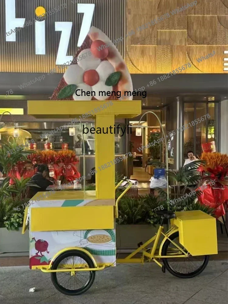 X   Outdoor stall car creative tricycle milk tea sale night market display stand snack car