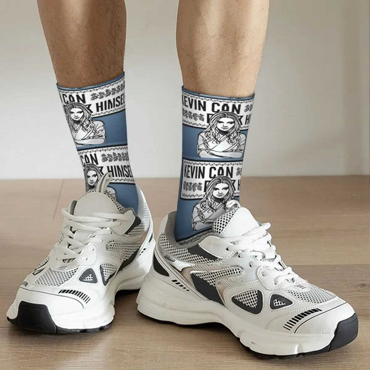 جوارب Kevin Can Socks Harajuku الممتصة للعرق، جوارب طويلة لجميع المواسم، هدية عيد ميلاد للجنسين