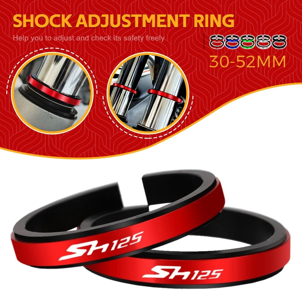 

For HONDA SH125 SH150i SH 125 150i Motorcycle Adjustment Shock Absorber Auxiliary Rubber Ring CNC Accessories Fit 30MM-52MM