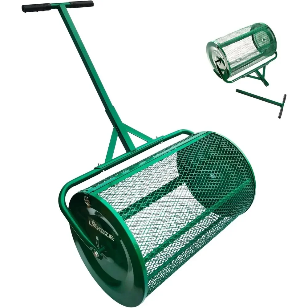 Para el rodillo esparcidor original de musgo de compost y turba: terreno superior, arena, estiércol, pavo, esparcidor superior para césped y jardín